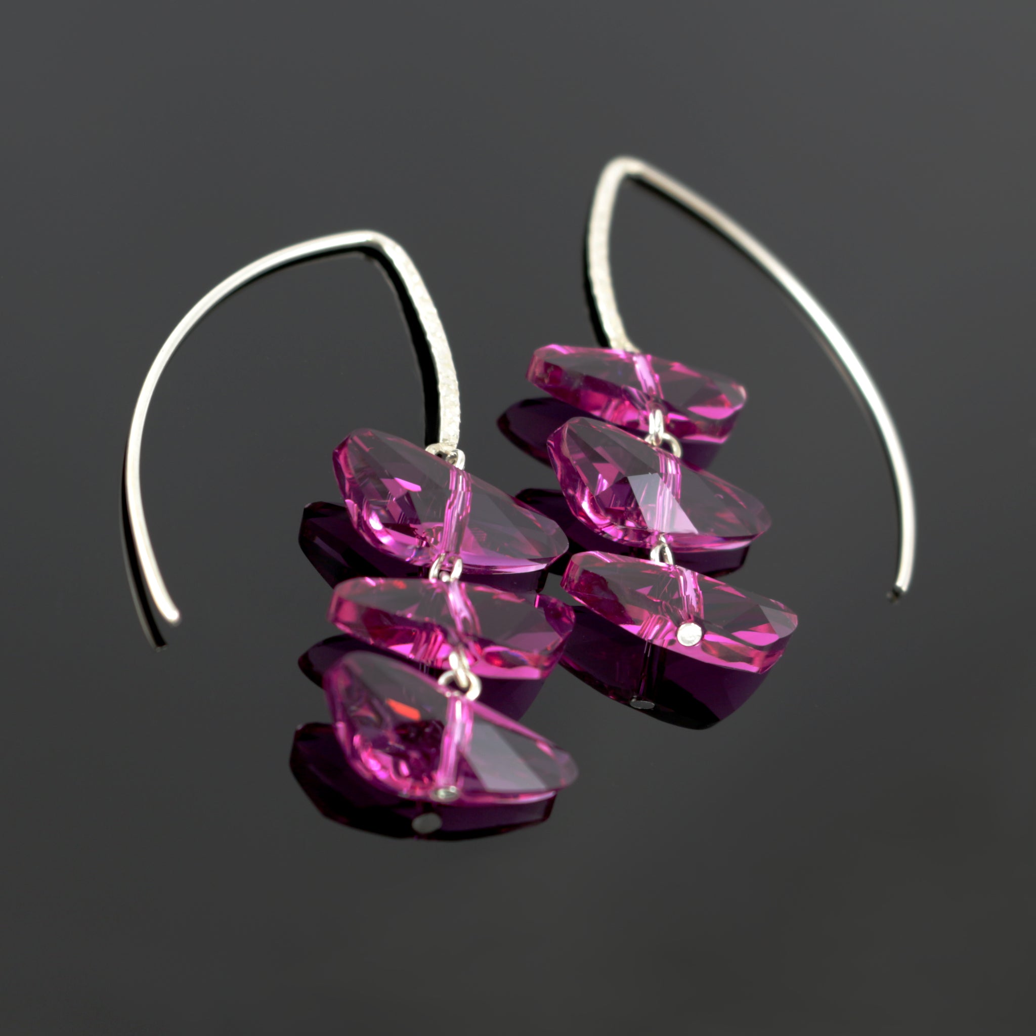 Reflections Earrings in Fuchsia