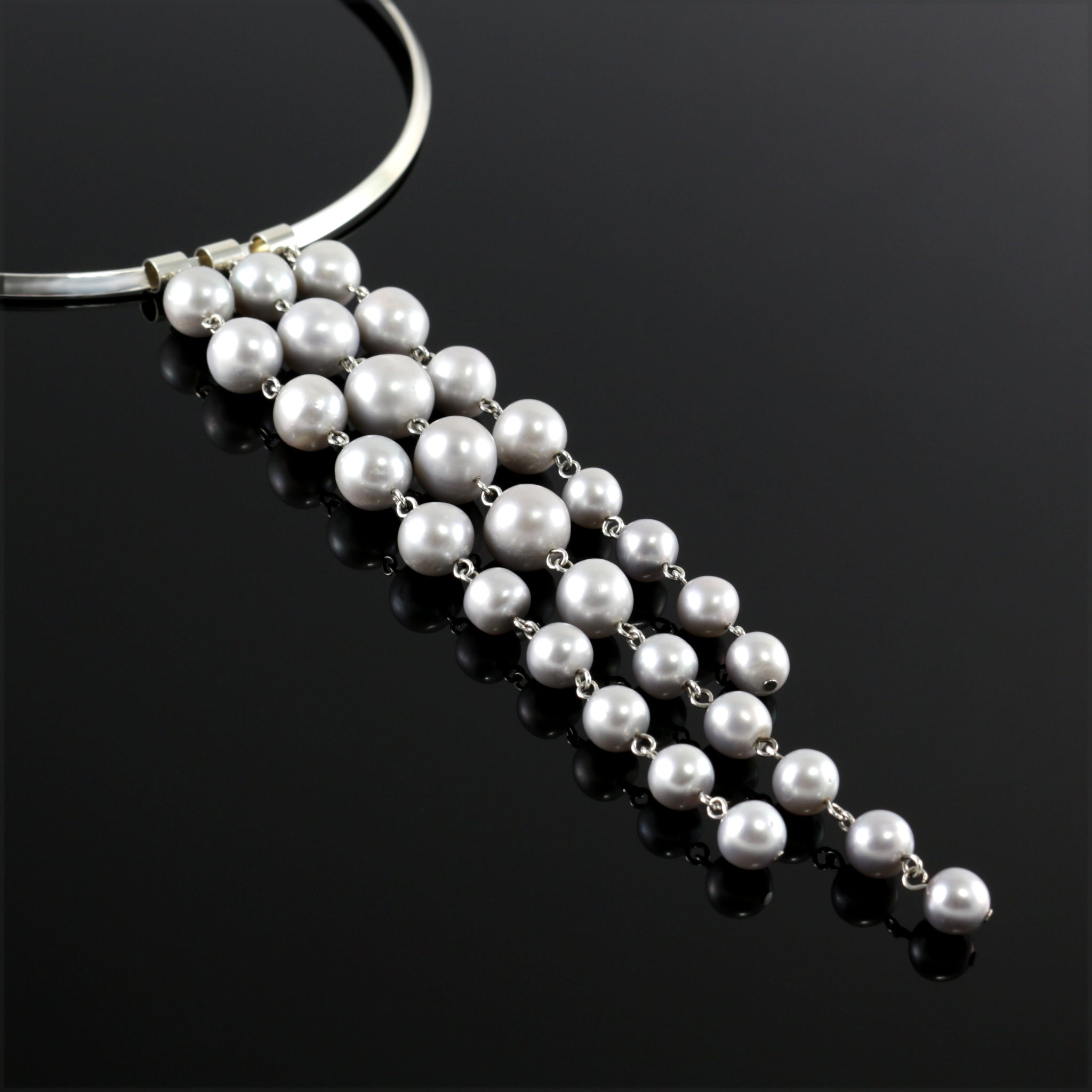 Waterfall Change-ABLE Necklace in Grey Pearl