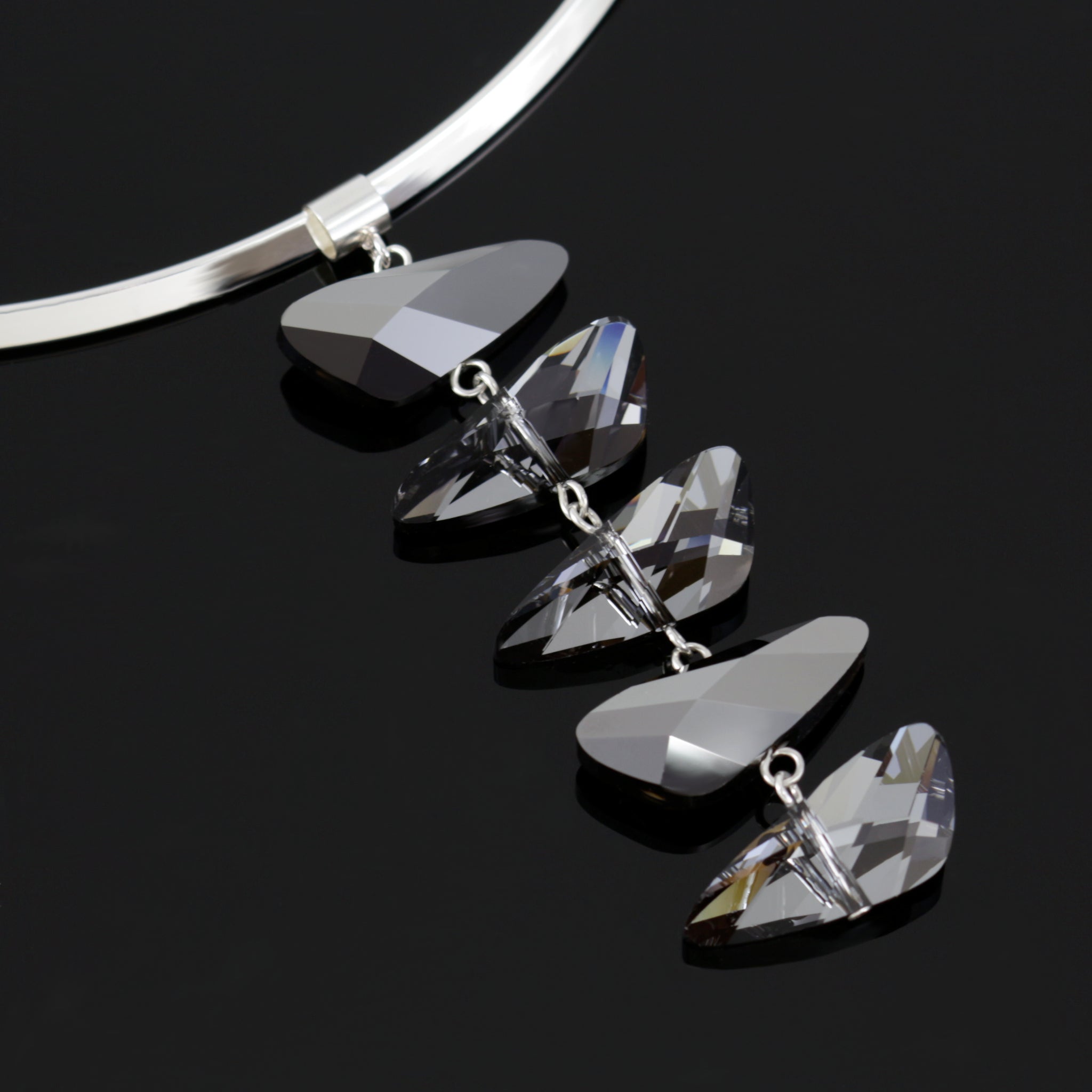 Reflections Necklace in Silver Black
