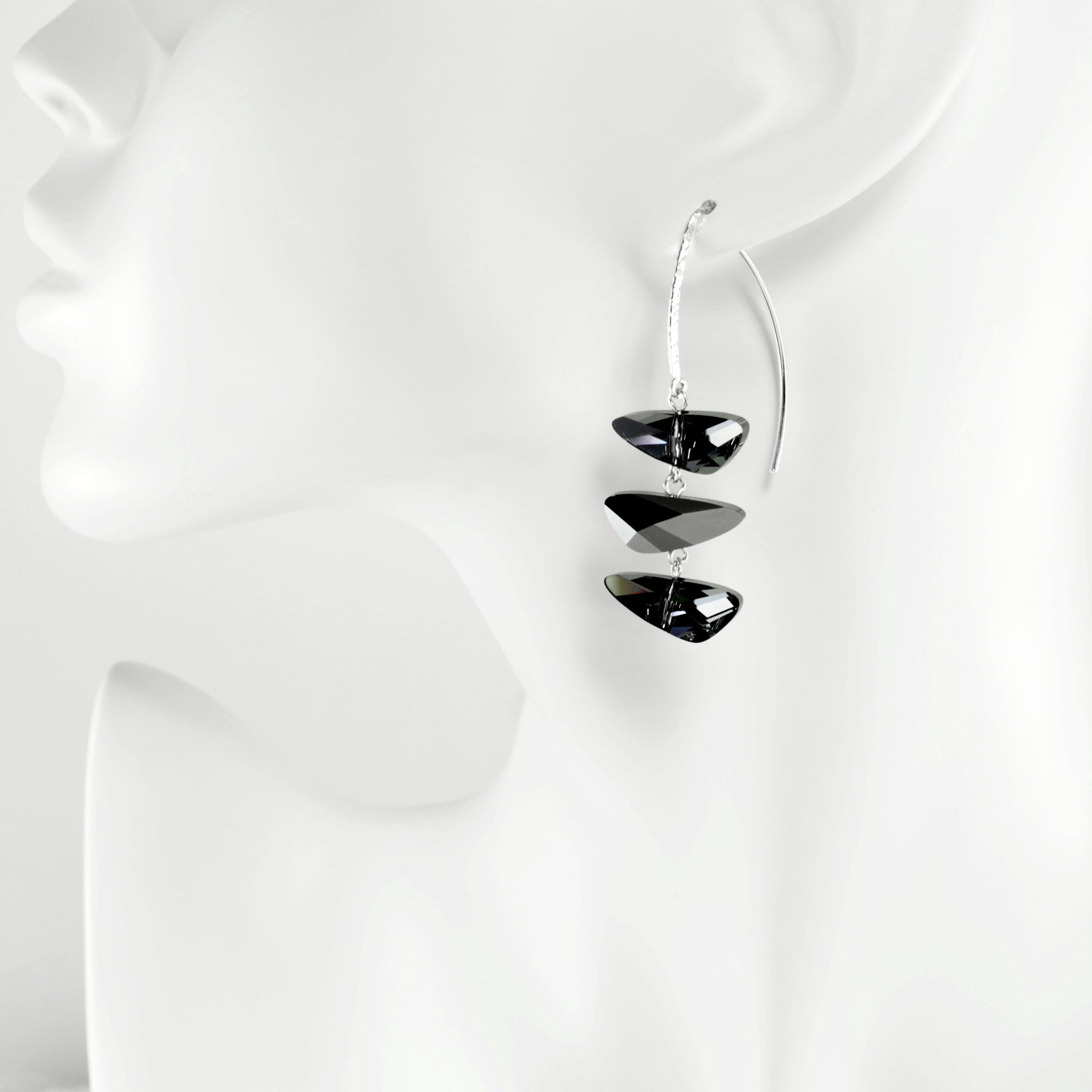 Reflections Earrings in Silver Black